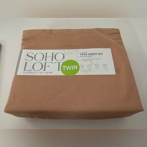 Soho Loft Twin 4pc Microfiber Peach Sheet Set, New